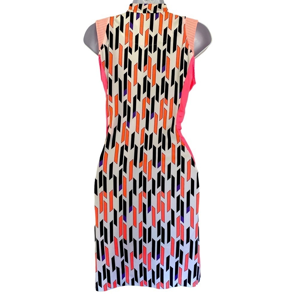 Tail Quarter Zip Dress - S orange , white , blue , nylon spandex - Picture 5 of 5